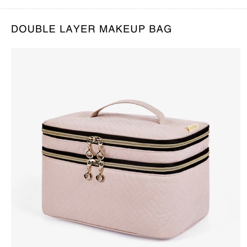 Chic Blush Double Layer Cosmetic Case